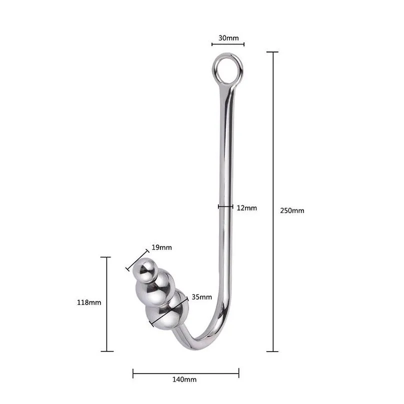 stainless steel anal hook prostate massage gay butt plug with ball anal plug dilator toys for men and women