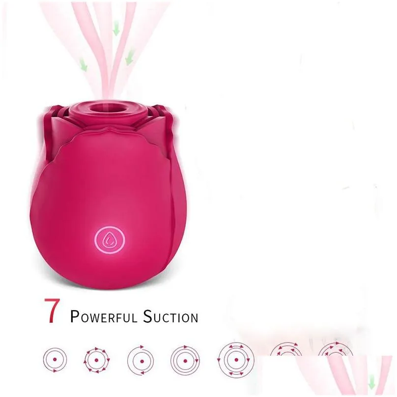 rose shape vagina sucking vibrators nipple sucker oral licking clitoris stimulation toys for female