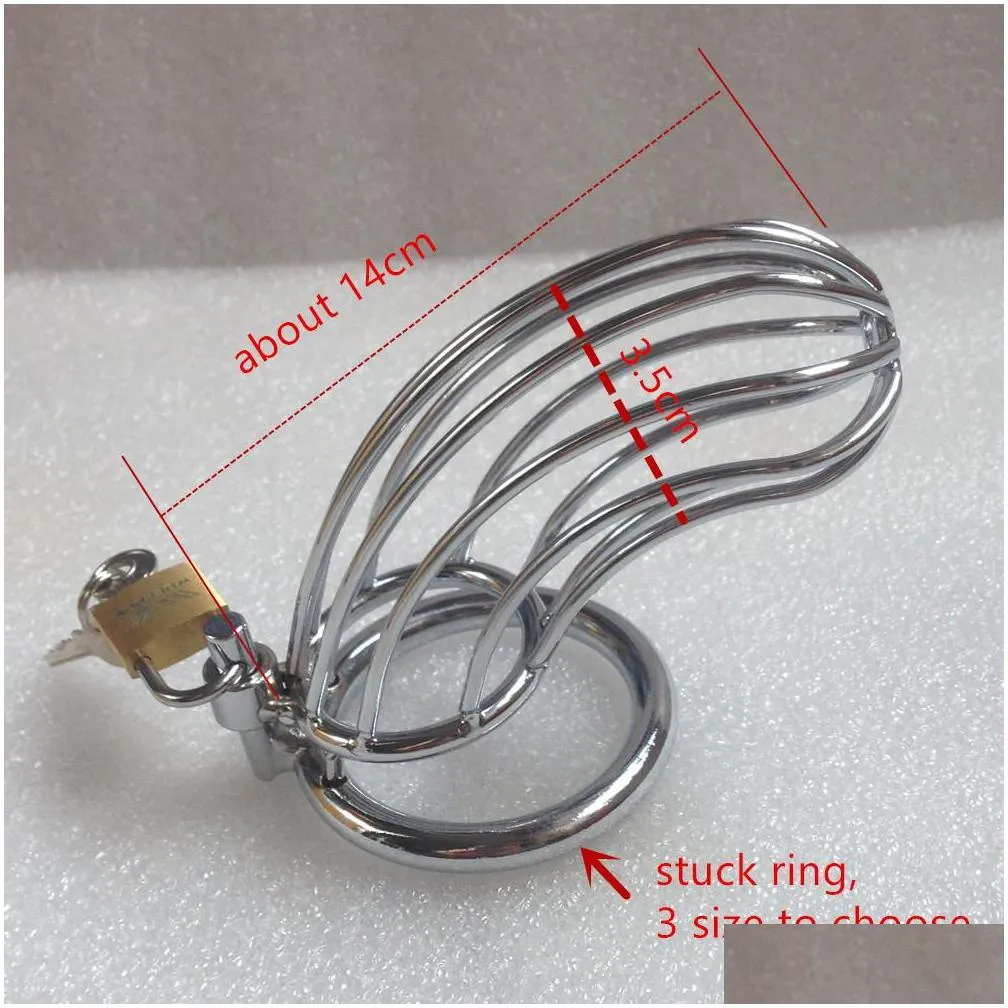 steel chastity cage penis cock ring for adult games cock cages chastity devices penis cage toys for man j1705