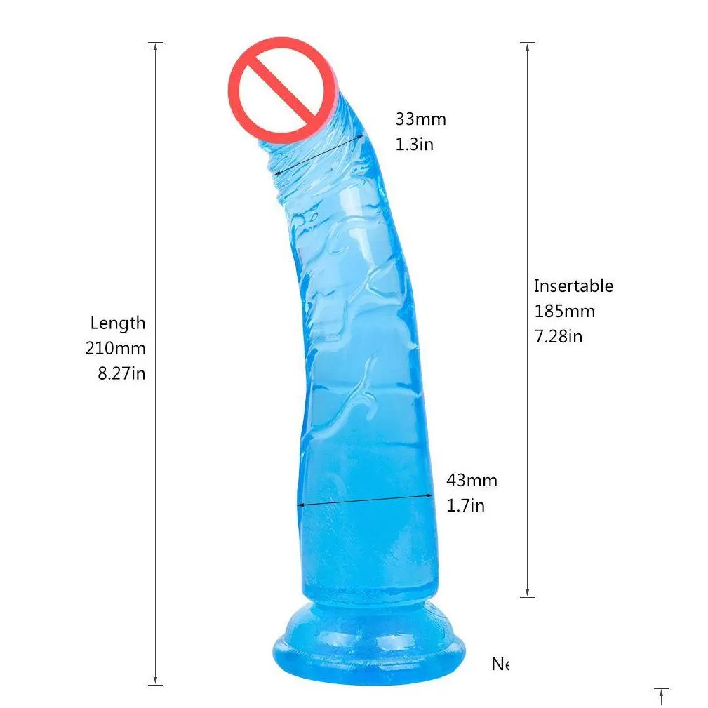 erotic soft jelly dildo realistic anal dildo strapon big penis suction cup toys for adults toys for woman j1735