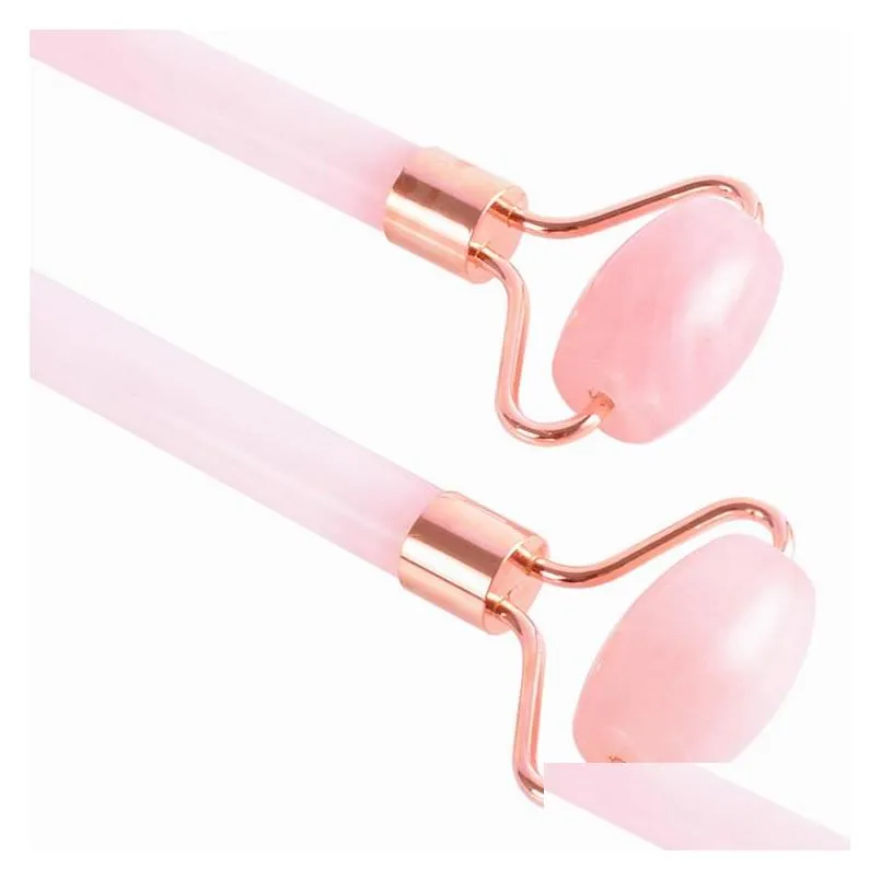 natural rose quartz facial massage crystal stone body jade massager derma roller skin care beauty tool