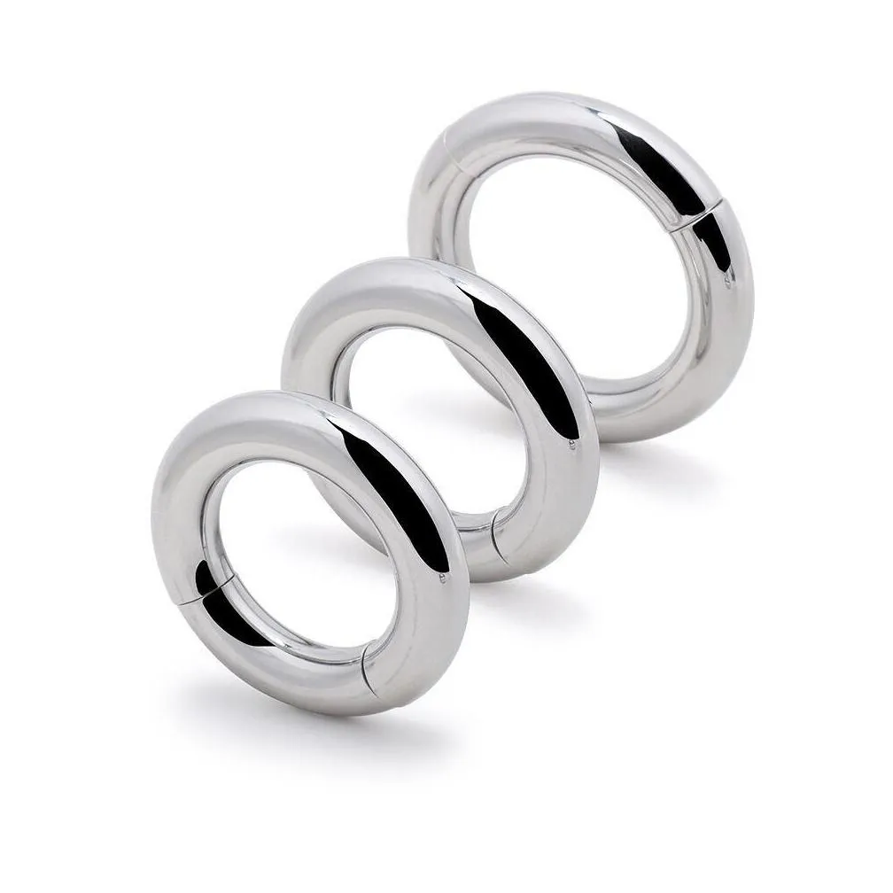 heavy duty male magnetic ring cockrings scrotum stretcher metal penis cock lock delay ejaculation toy for men