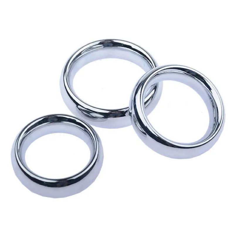 round metal penis ring stainless steel cockrings penis bondage lock for men delay ejaculation 40mm/45mm/50mm