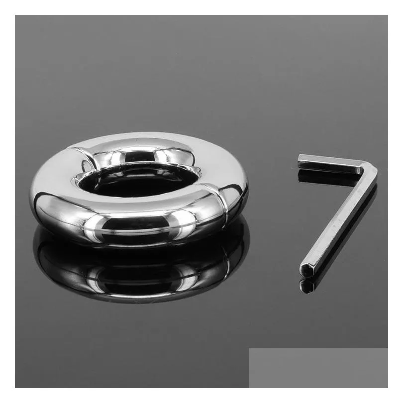 male round extreme heavy metal cockrings stainless steel penis ring ball stretcher scrotum bondage device