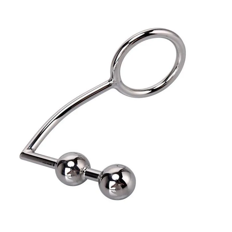 anal hook stainless steel with ball hole metal butt plug anal dilator toys for men women 40/45/50mm