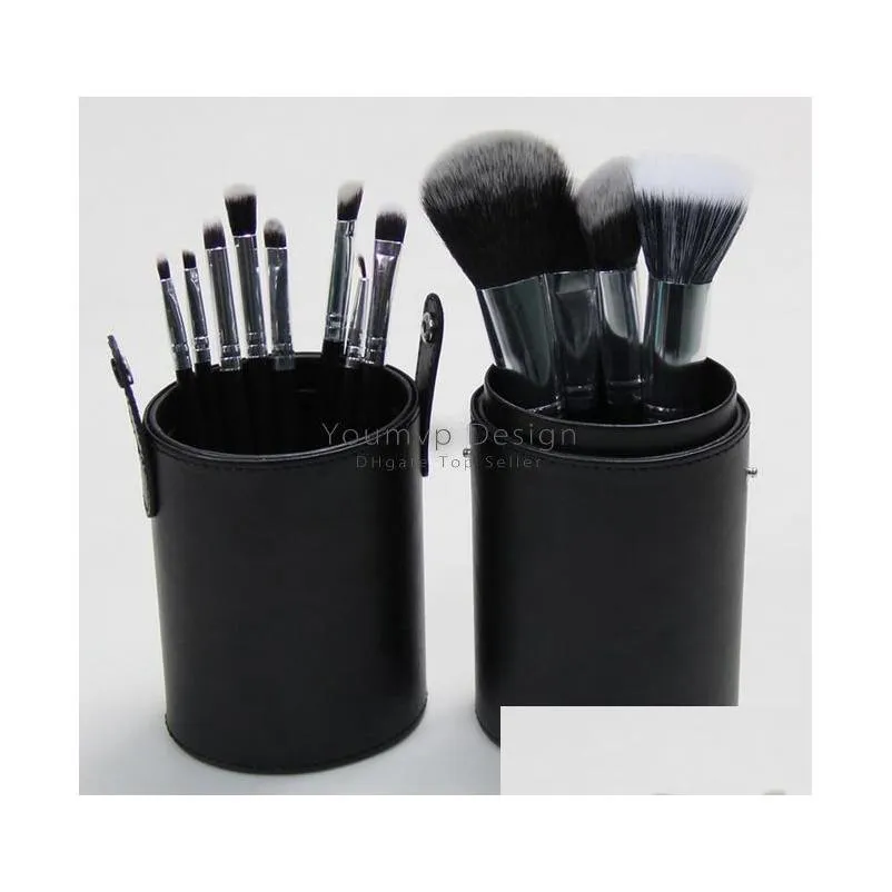 12pcs makeup brush setaddcup holder professional cosmetic brushes set with cylinder cup holder