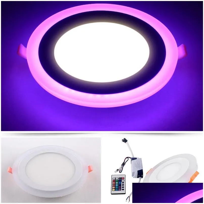 rgb led panel light 100265v ceiling lamp add 24keys controller surface/recessed ceiling rgbaddwhite lamp parlor/shop downlight