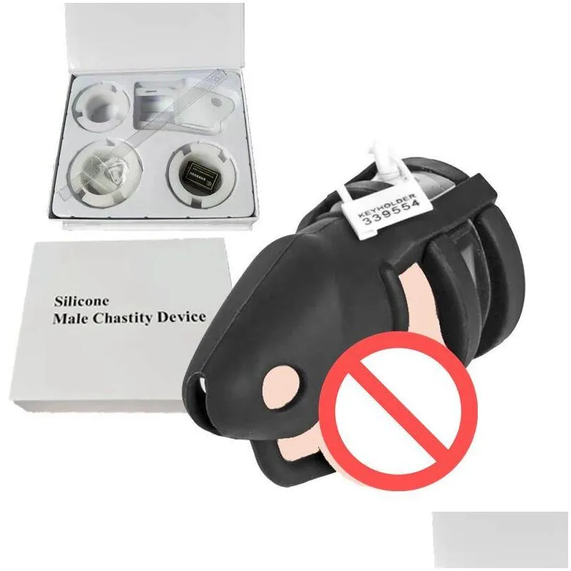 male penis lock silicone chastity device penis cage antimasturbation penis cock ring with retail box