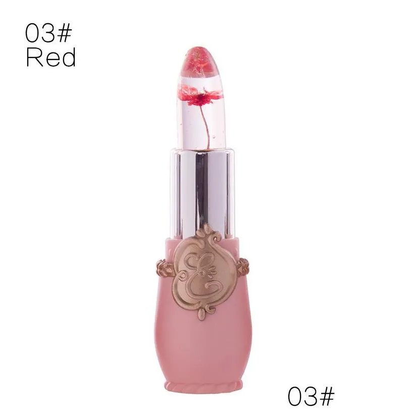 beauty lipstick moisturizing long lasting flower crystal jelly lipstick magic temperature color changing lip balm