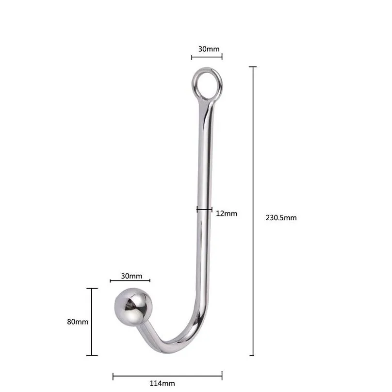 stainless steel anal hook prostate massage gay butt plug with ball anal plug dilator toys for men and women