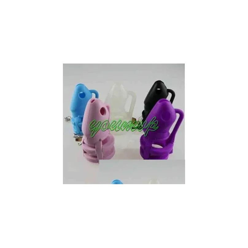 silicone chastity device male penis lock antimasturbation cock ring scrotum bondage toys for man