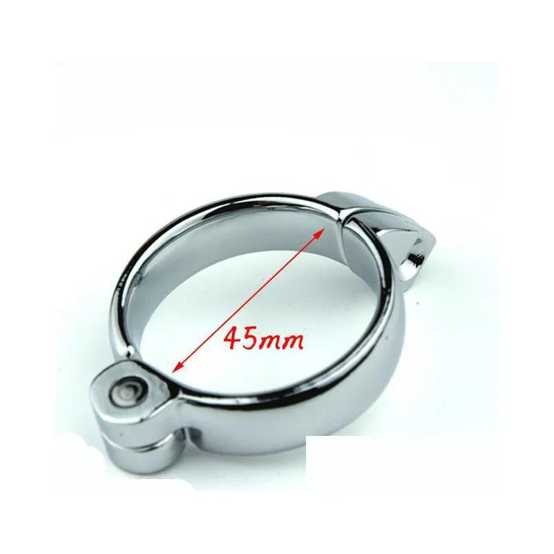 metal penis ring stainless steel cockrings lock for male chastity device bondage toys