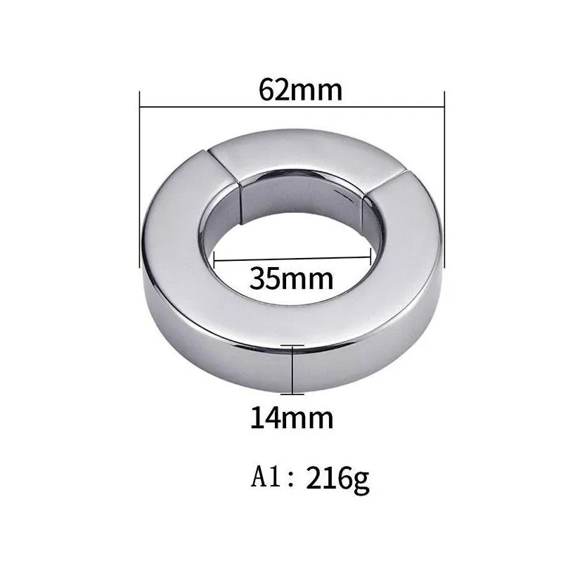 magnetic cockrings metal scrotum pendant ball stretcher testis weight stainless steel penis restraint ring toys for men