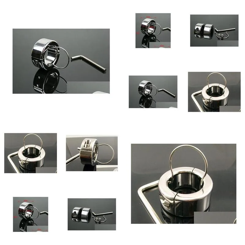 stainless steel ball stretcher chastity male adult toys