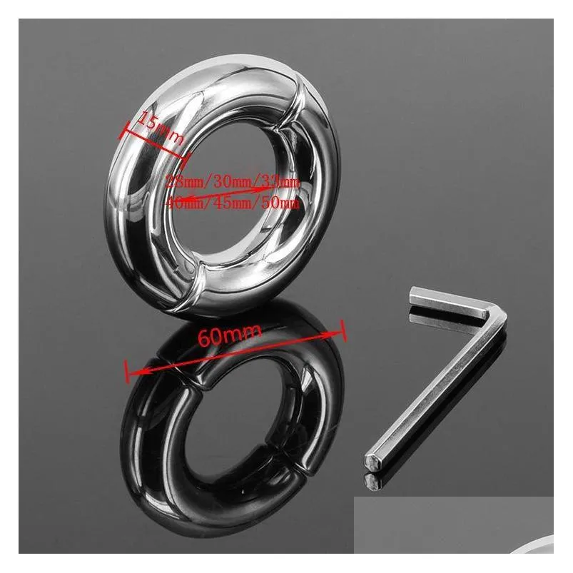 male round extreme heavy metal cockrings stainless steel penis ring ball stretcher scrotum bondage device