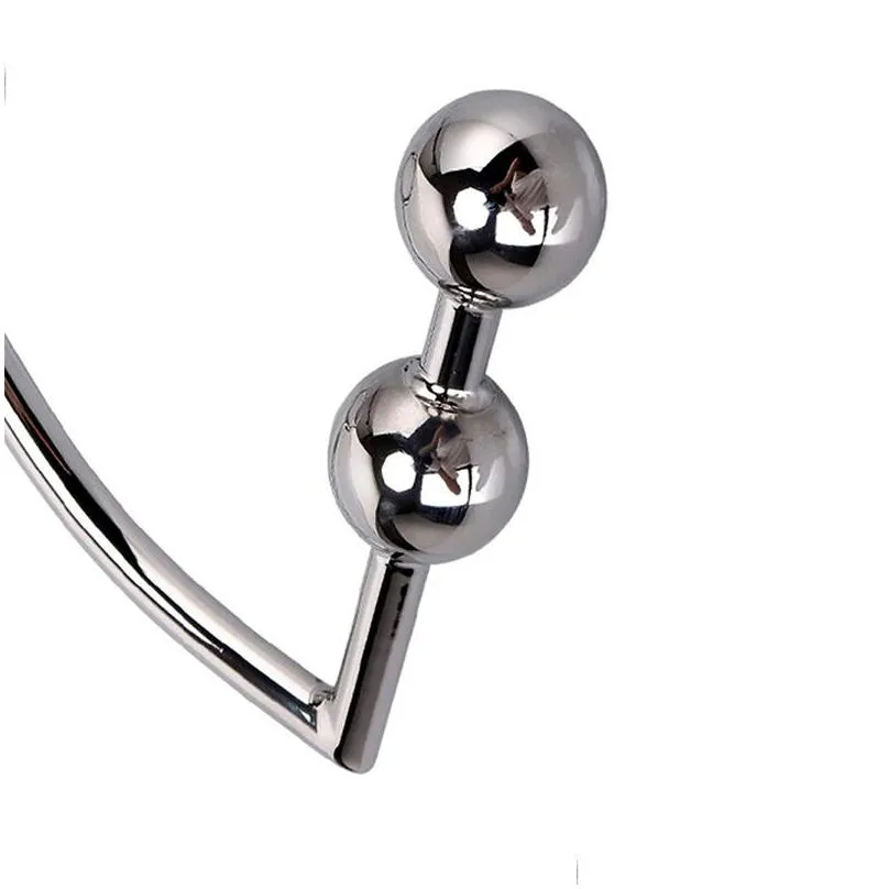 anal hook stainless steel with ball hole metal butt plug anal dilator toys for men women 40/45/50mm