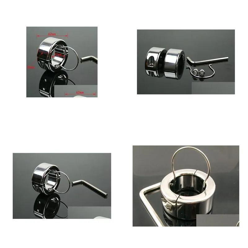 stainless steel ball stretcher chastity male adult toys