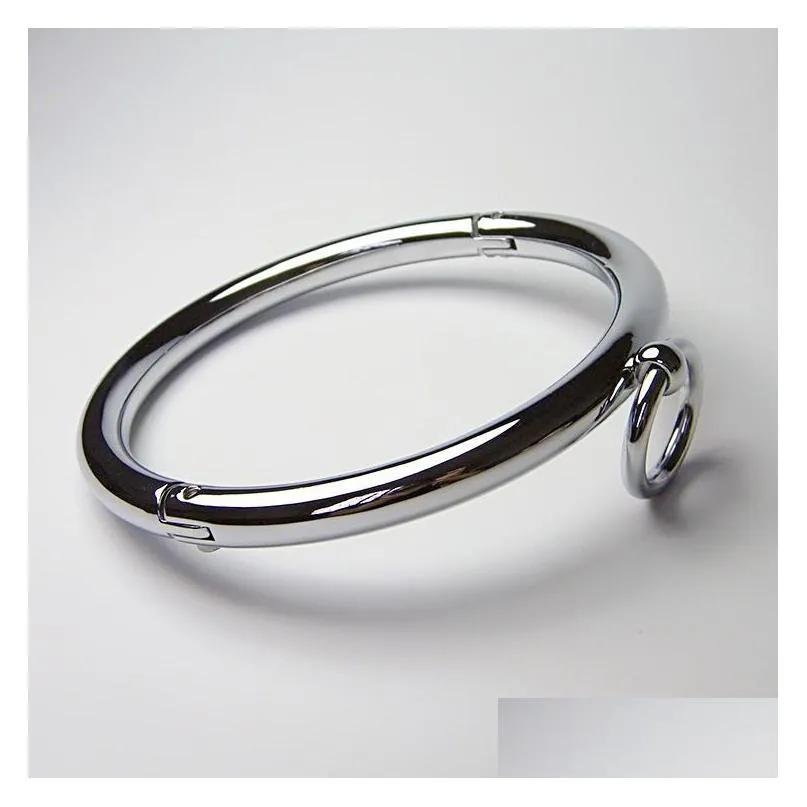 female y necklace rolled stainless steel slave collars/slave neck ring adult products/bdsm toy sm439