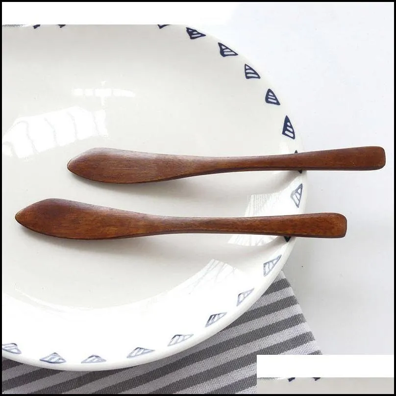 wood cutlery wooden butter knife eco friendly butter spatula cheese smear jam cake knife bakeware pastry cream cheese knife bh3240 tqq