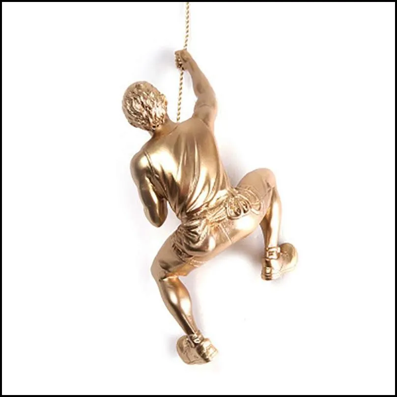 creative retro industrial style sport man rock climbing decoration pendant statue sculpture wall living room home decor d030 t200619