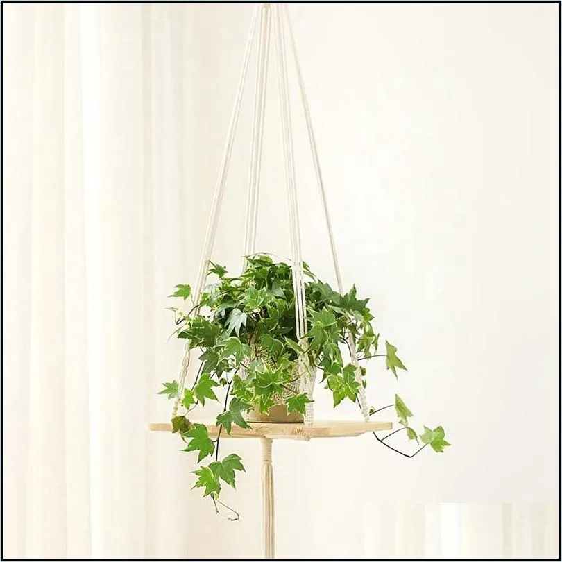 choice fun 4 set macrame plant hangers hanging plant shelf indoor wall planter decorative flower pot holder boho home decor