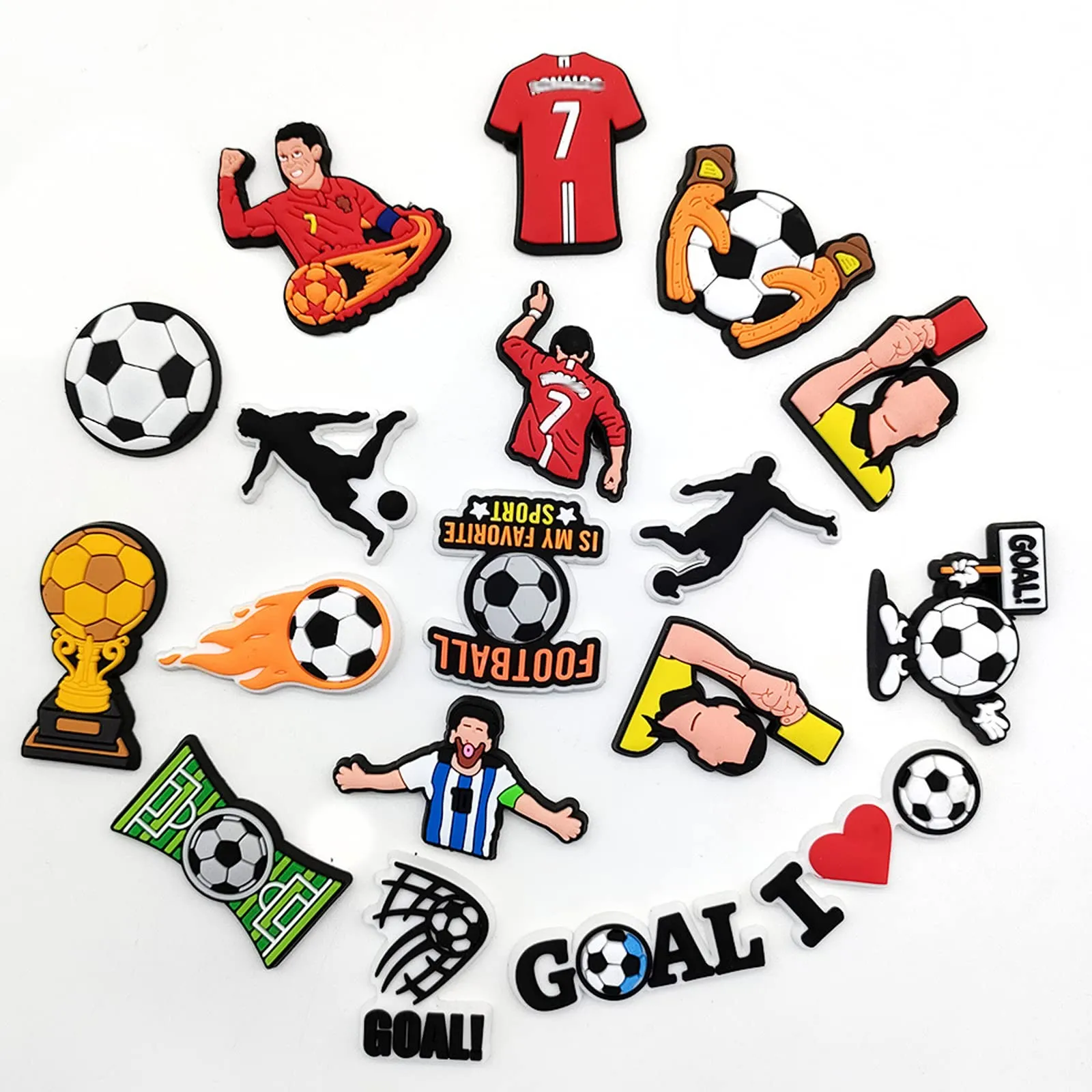 soccer croc charms for boys girls football croc charms pack men croc charms soccer football sports shoe charms cool croc pins soccer party favors soccer gifts world cup decorations