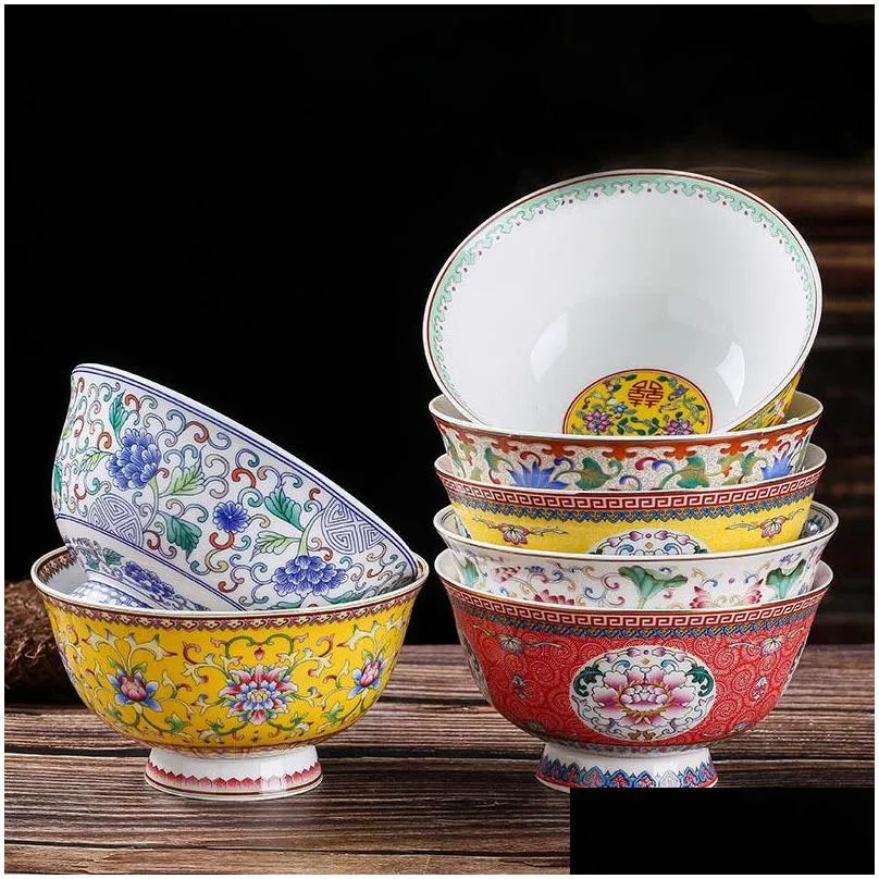 4.5 inch jingdezhen ceramic small rice bowl chinese bone china ramen mixing bowls dinnerware home kitchen tableware food holder 201214