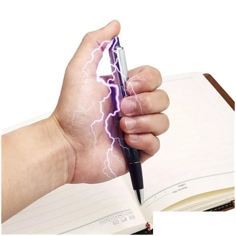 fun toys pen shocking electric shock toy pens with box packaging april fools day exotic ballpoint gift joke prank trick