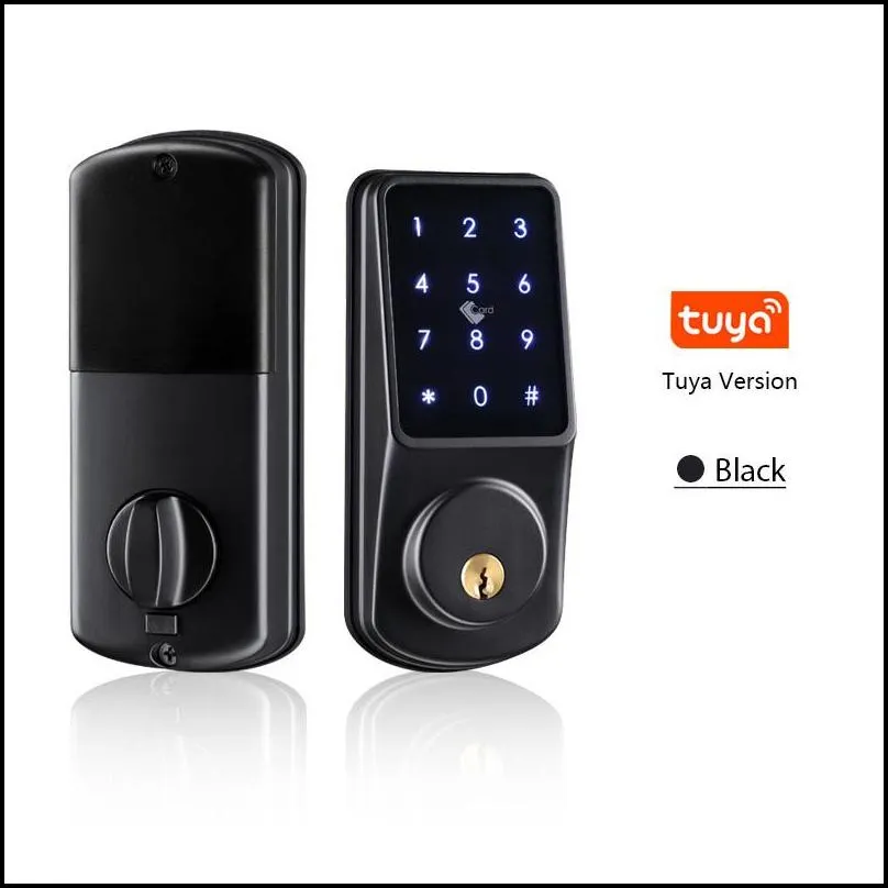 wifi keyless secure keypad remote control deadbolt electronic digital smart door lock with tuya app 201013