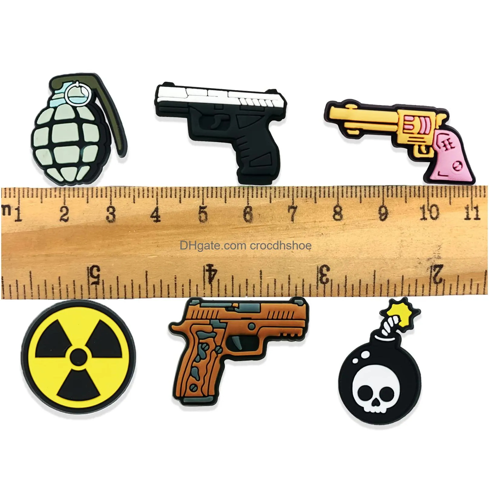 gun croc charms for men boys adults cool war croc charms pack pvc croc pins gun hunting croc charms crock shoe charms for slides croc accessories clog bracelet party favor