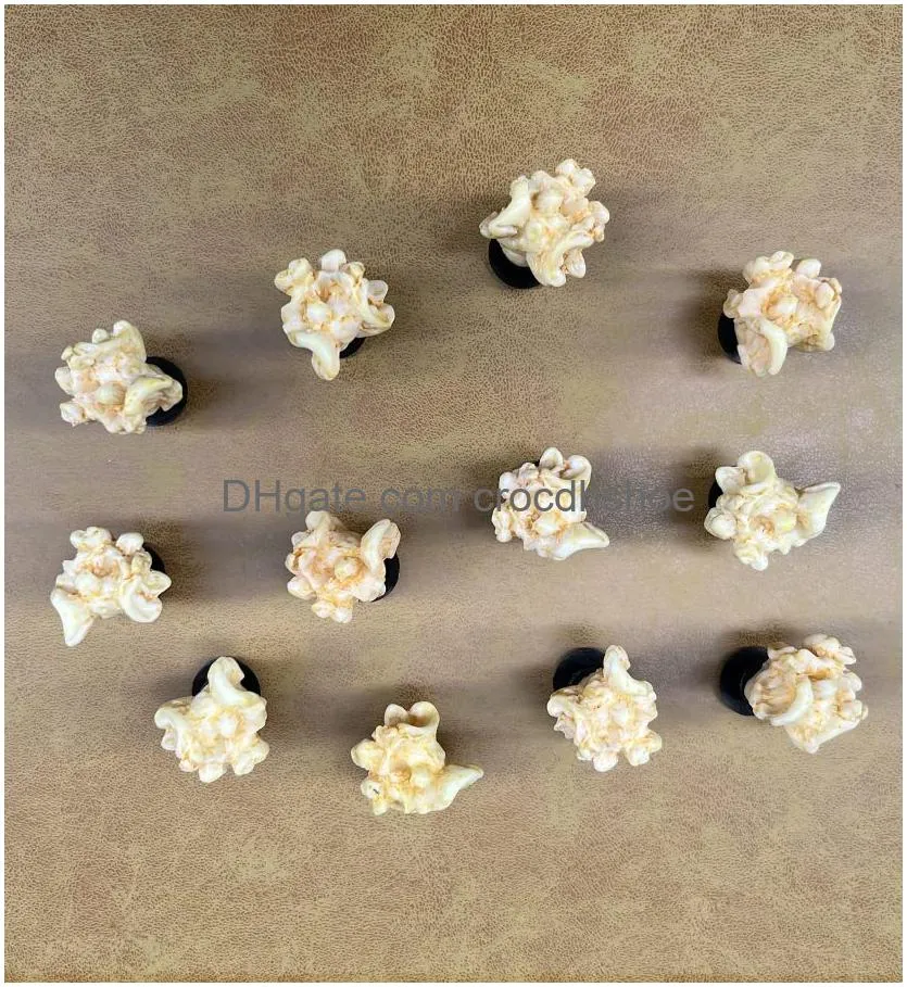 unique shoe charm cool 3d food shoes decoration resin fried chicken popcorn hamburger chips ice cream diy accessories for croc unisex party gifts