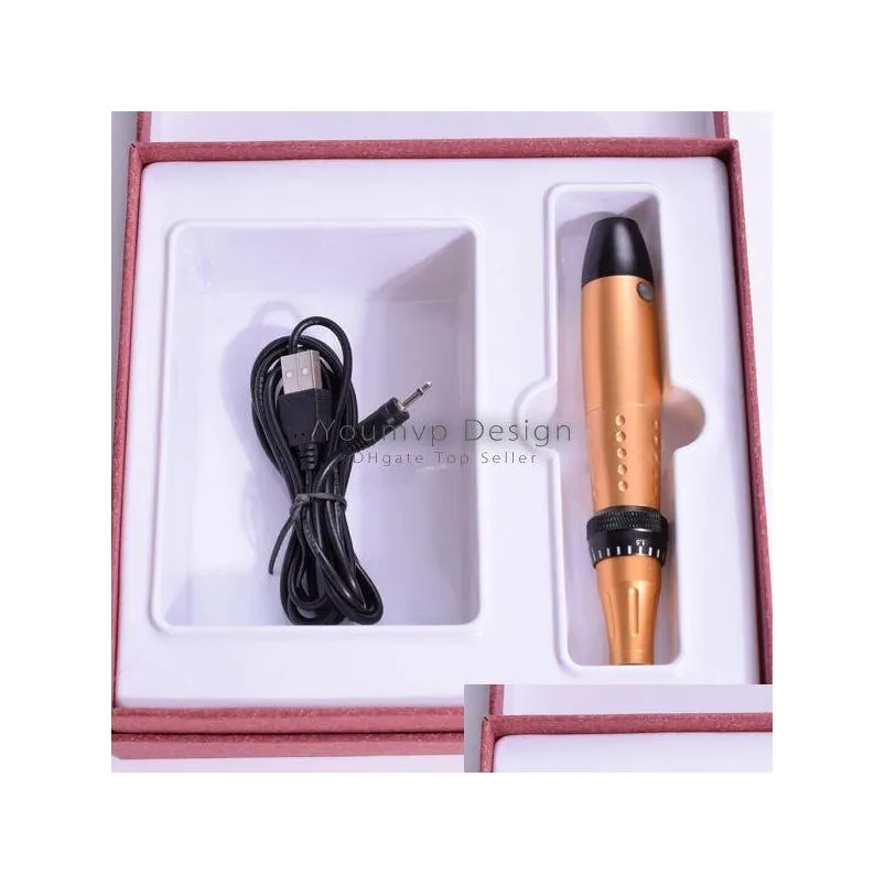 auto electric derma pen with 9needle disposable tips digital microneedle therapy equipment electrical derma pen jjd1806