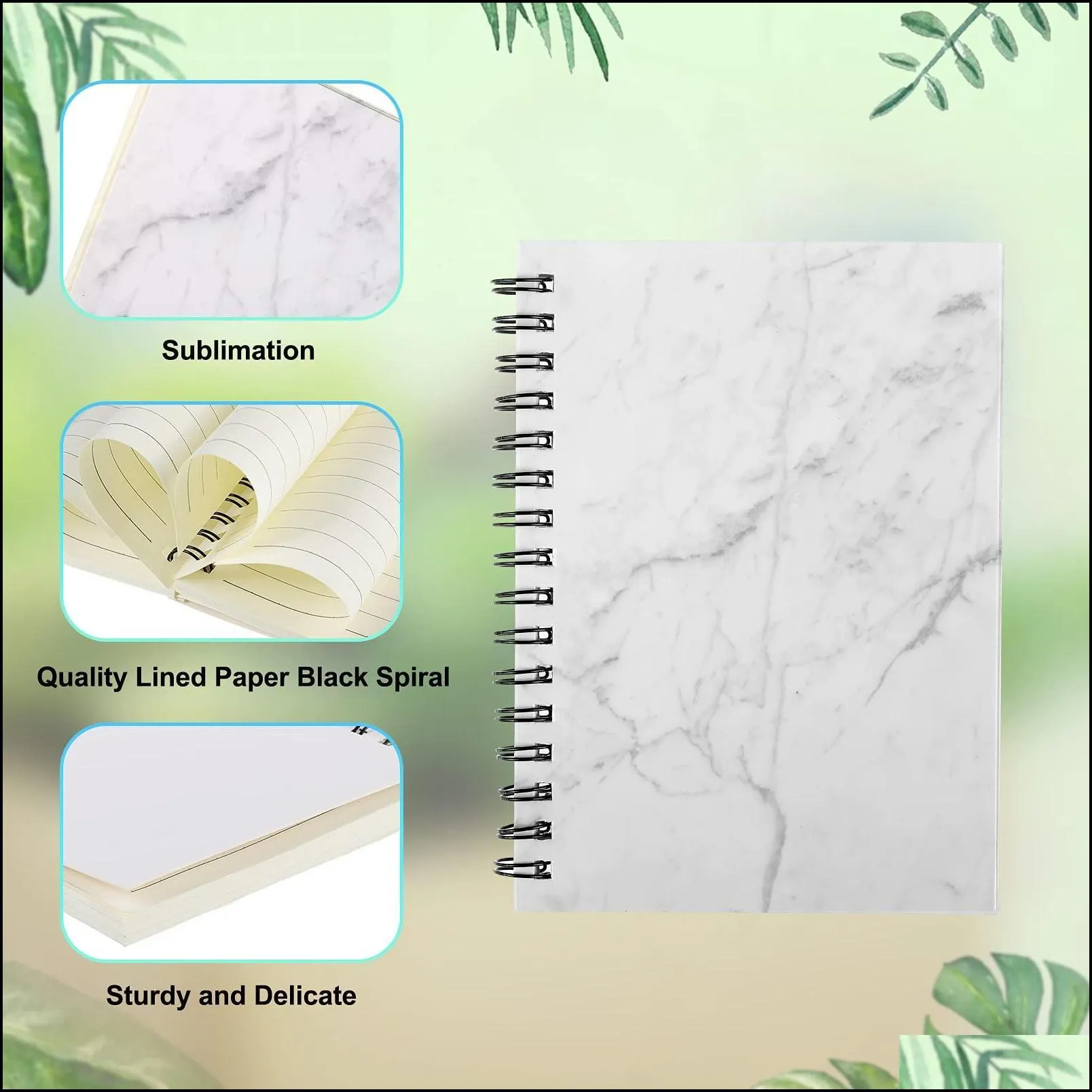 6 x 8 inch printable personalized writing sublimation blank notepads/notebook/journal for gifts/promotion wht0228