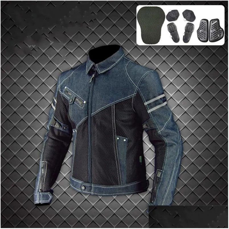  komine motorcycle jacket jk006 denim mesh racing suit locomotive antifall clothing motorcycle riding clothing moto jacket