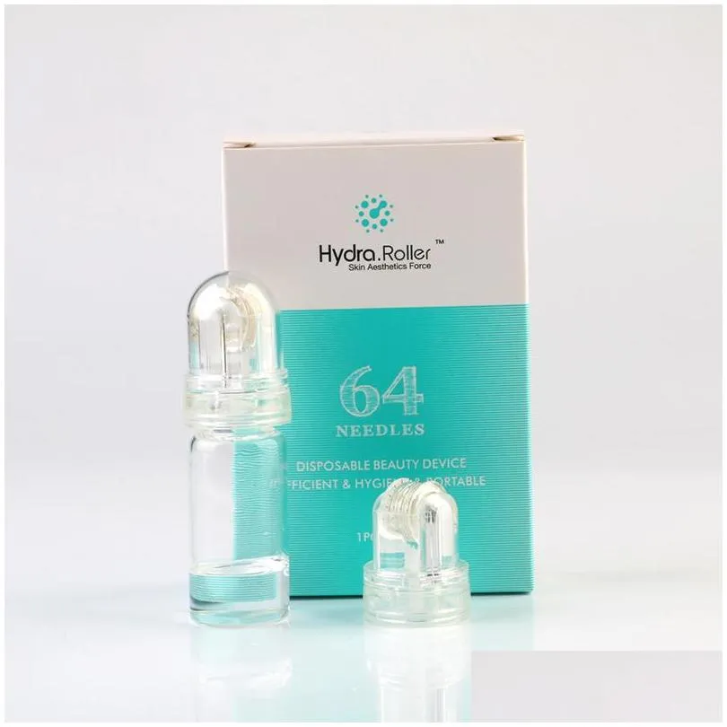 mezoroller micro needle hydra roller 64 pins titanium microneedle automatic hydra derma roller 0.25mm 0.50mm 1.00mm