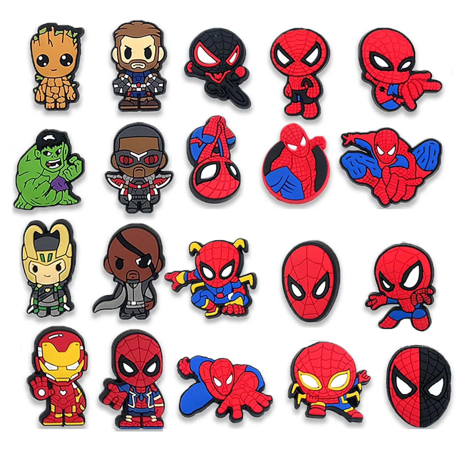 superhero croc charms pvc cartoon croc charms hero croc charms for kids teens cartoon charms clog sandals bracelet wristband shoe accessories for man woman party favor.