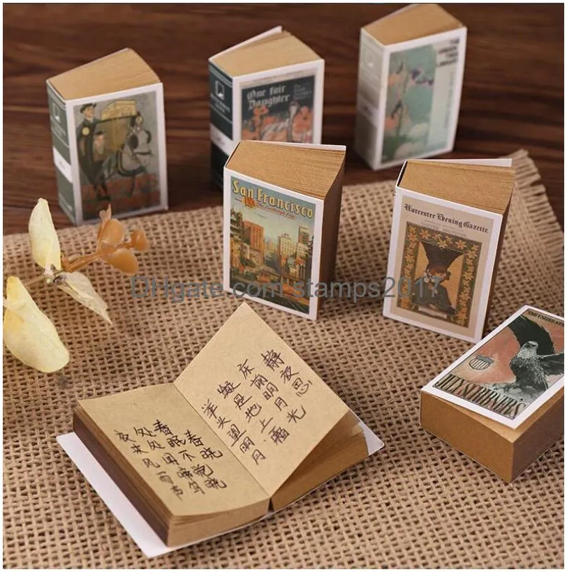 vintage mini pocket message note office notebook creative student kraft paper match box note book school office supply