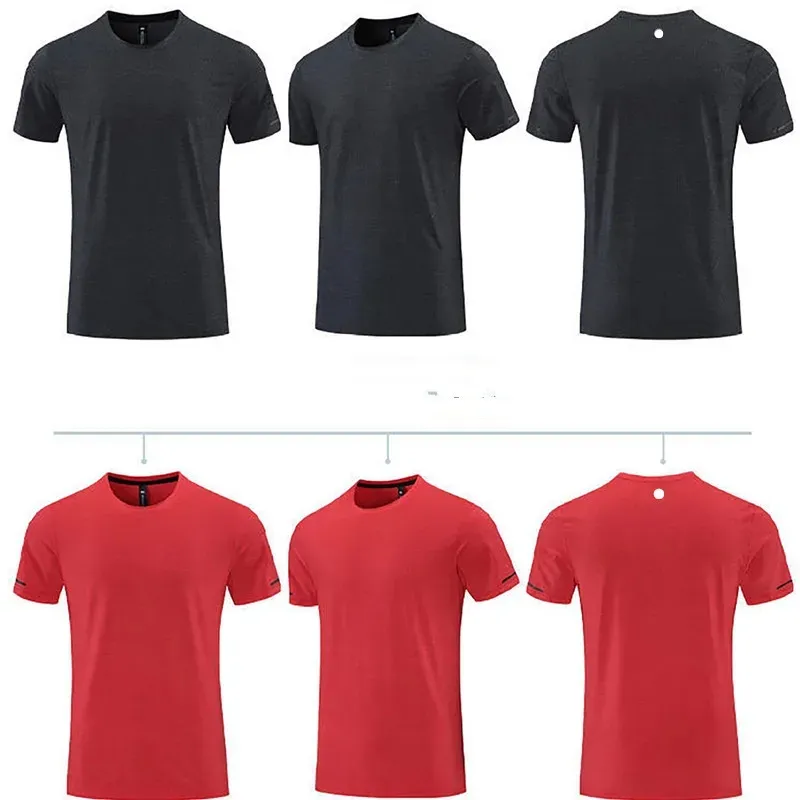 LL-R661 Men Yoga Outfit Gym T shirt Exercise & Fitness Wear Sportwear Trainning Basketball Running Ice Silk Shirts Outdoor Tops Short Sleeve Elastic Breathable