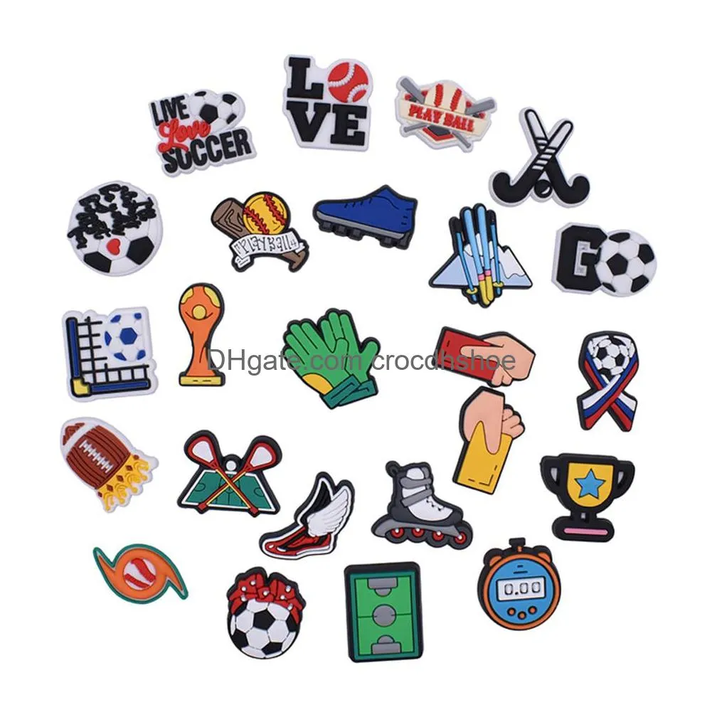 soccer croc charms pvc sports croc charms for teens shoe charms decor fits shoe sandals bracelets ornaments gift for boys man