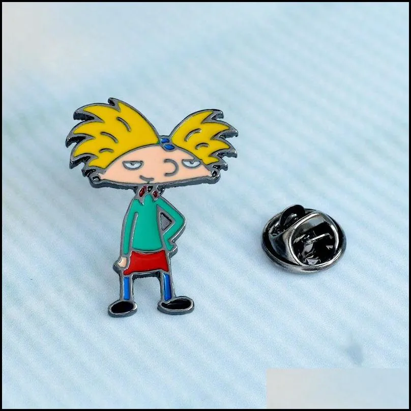 cartoon arnold pins fun anime boy enamel pin collection fashion tv show brooch for friends backpack lapel pin badge jewelry gift