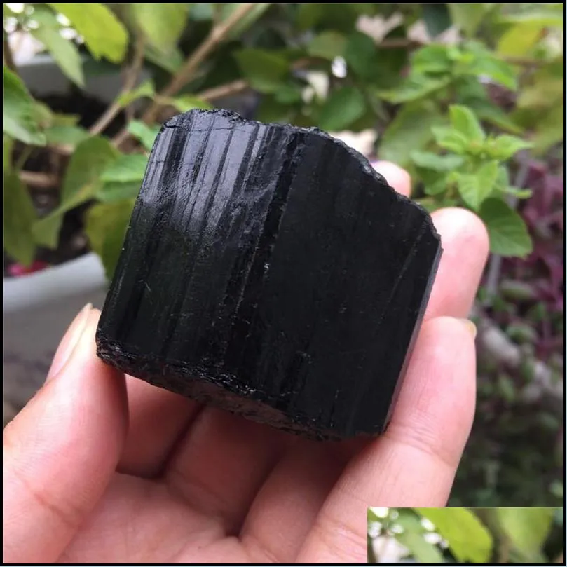 1pcs natural black tourmaline crystal gemstone collectibles rough rock mineral specimen healing stone home decor t200117