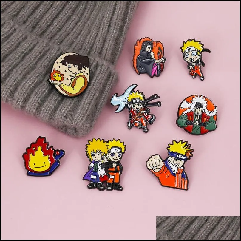 anime akatsuki hard enamel lapel pin collecting badges backpack hat collar adorn fashion jewelry gifts metal cartoon brooches