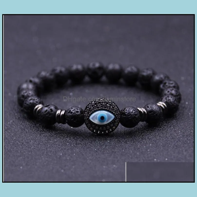 friedman lava volcanic stone devils eye bracelet mens and womens essential oil diffusion yoga couple jewelry bracelet