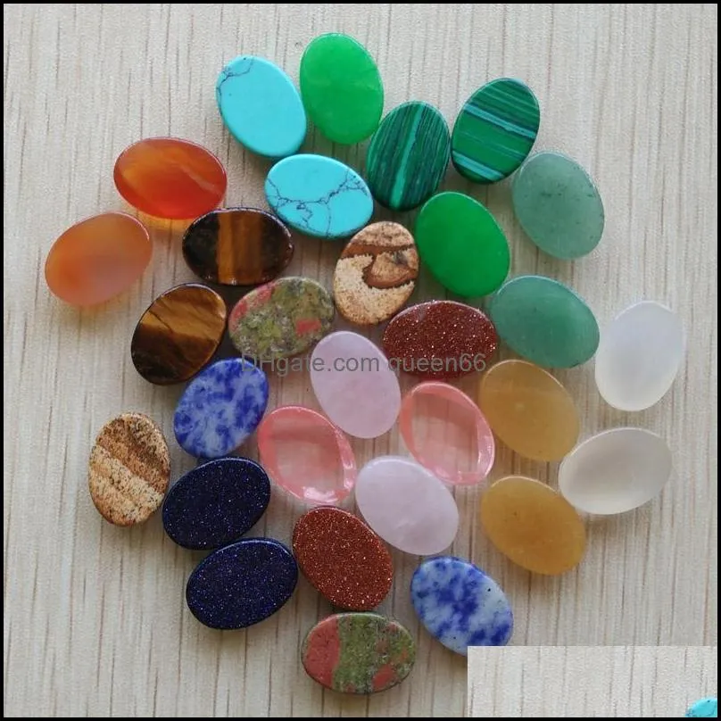 cut faceted natural stone assorted oval flat base cab cabochon cystal loose beads for necklace earrings jewelry clothes accessories making wholesale