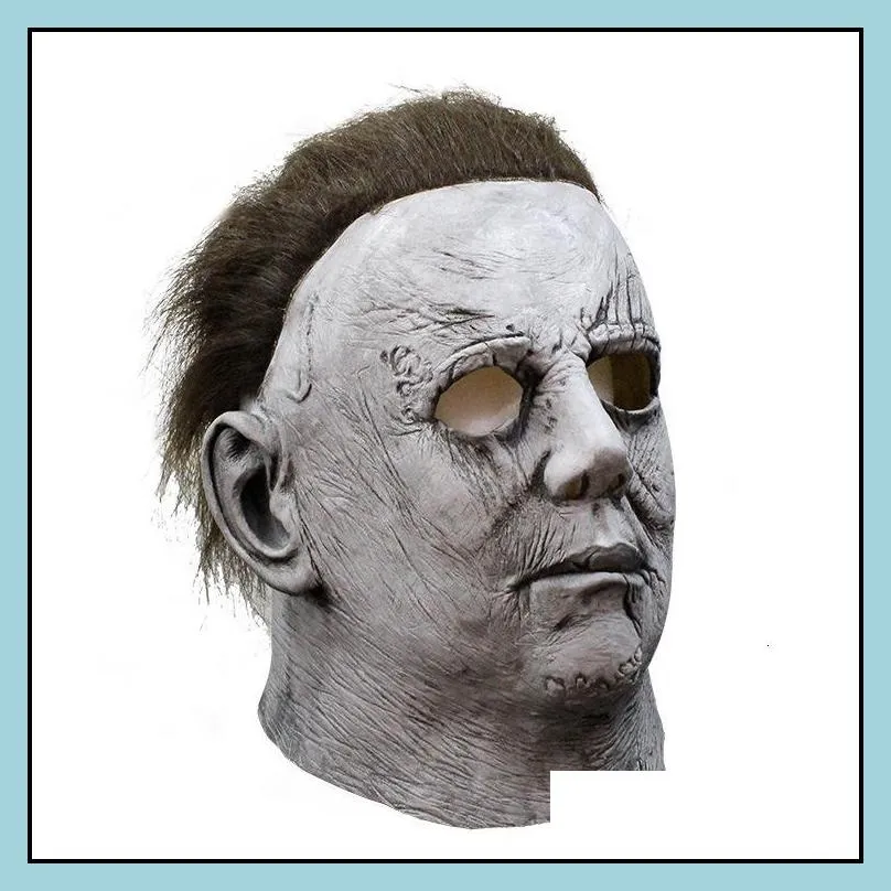 cosmask halloween michael myers mask trick or treat studio halloween party mike mel white full head latex mask 200929