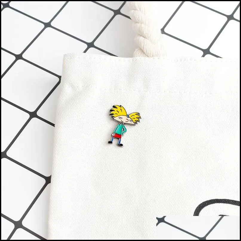 cartoon arnold pins fun anime boy enamel pin collection fashion tv show brooch for friends backpack lapel pin badge jewelry gift