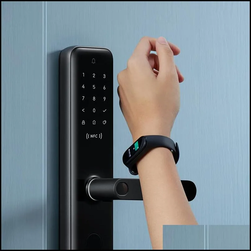 aqara n200 smart door lock fingerprint bluetooth password nfc unlock worksapple homekit smart linkage with doorbell with mijia 201013