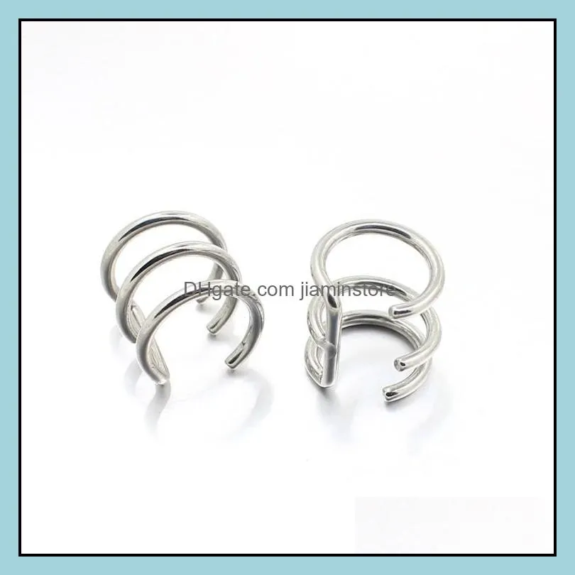 three ring ear clip stainless steel spiral cartilage clip earrings nonperforated cartilage earrings female models girls supplies 6