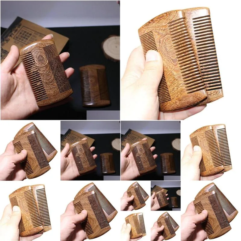  jade comb green sandalwood pocket beard hair comb no.2 manual natural wood comb 1