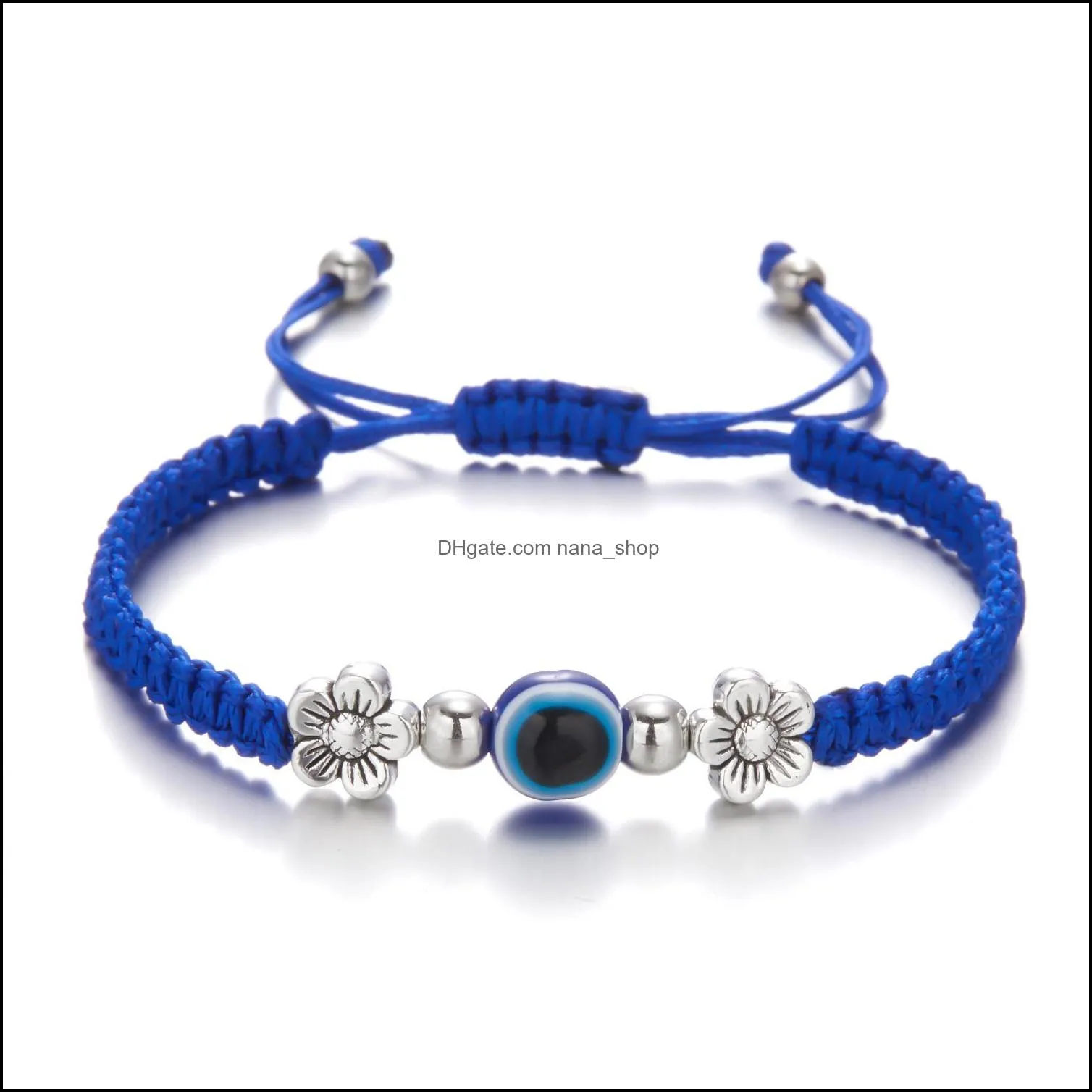  blue evil eye charm braided rope chains bracelets for women men turtle elephant hamsa hand charm red string bangle fashion jewelry